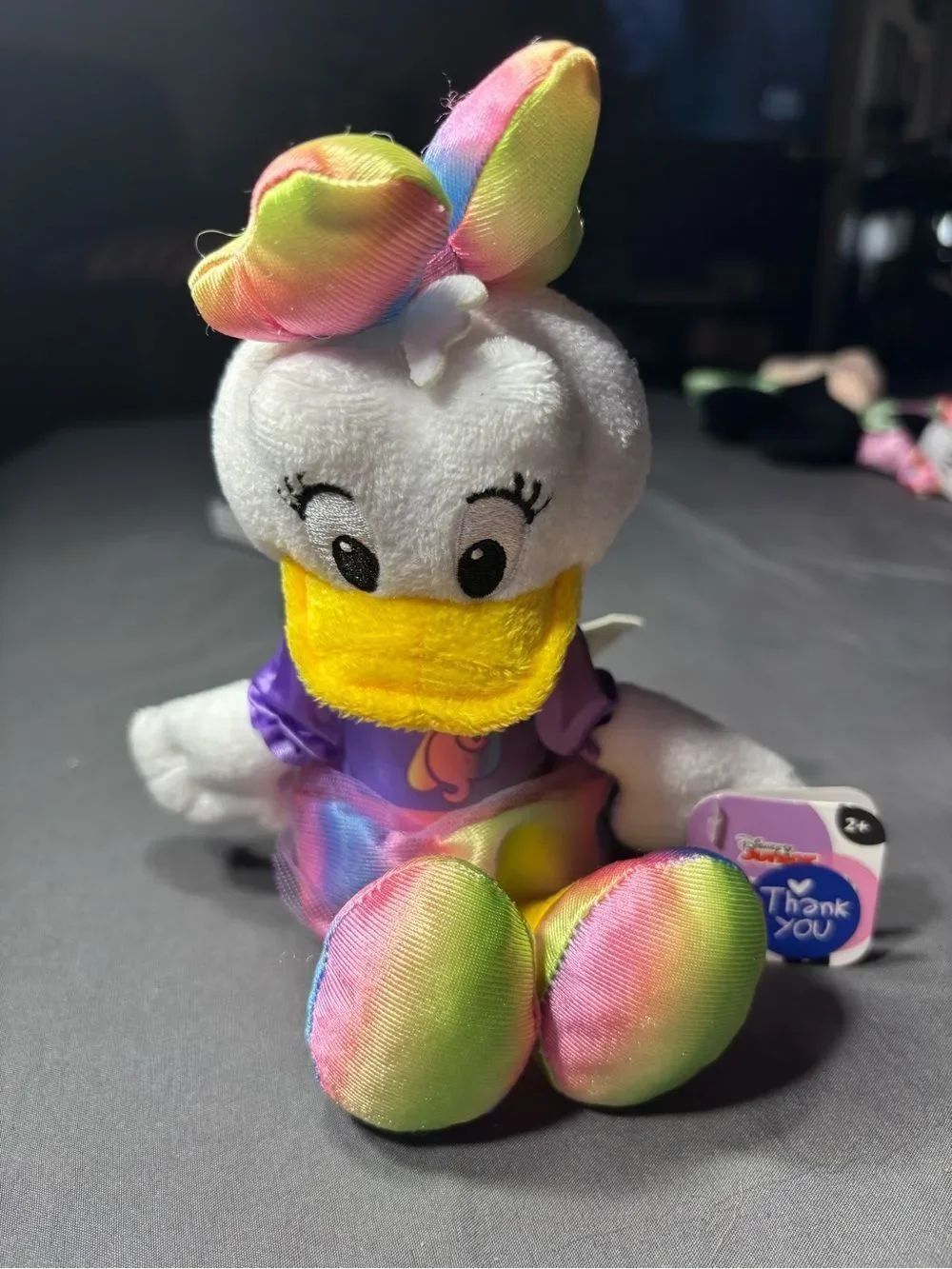 New Disney Daisy Duck Unicorn Plush Toy - White & Rainbow